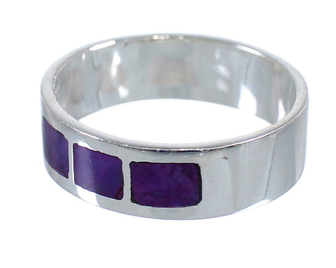 Magenta Turquoise Inlay Sterling Silver Jewelry Ring Size 7-1/4 VX59007